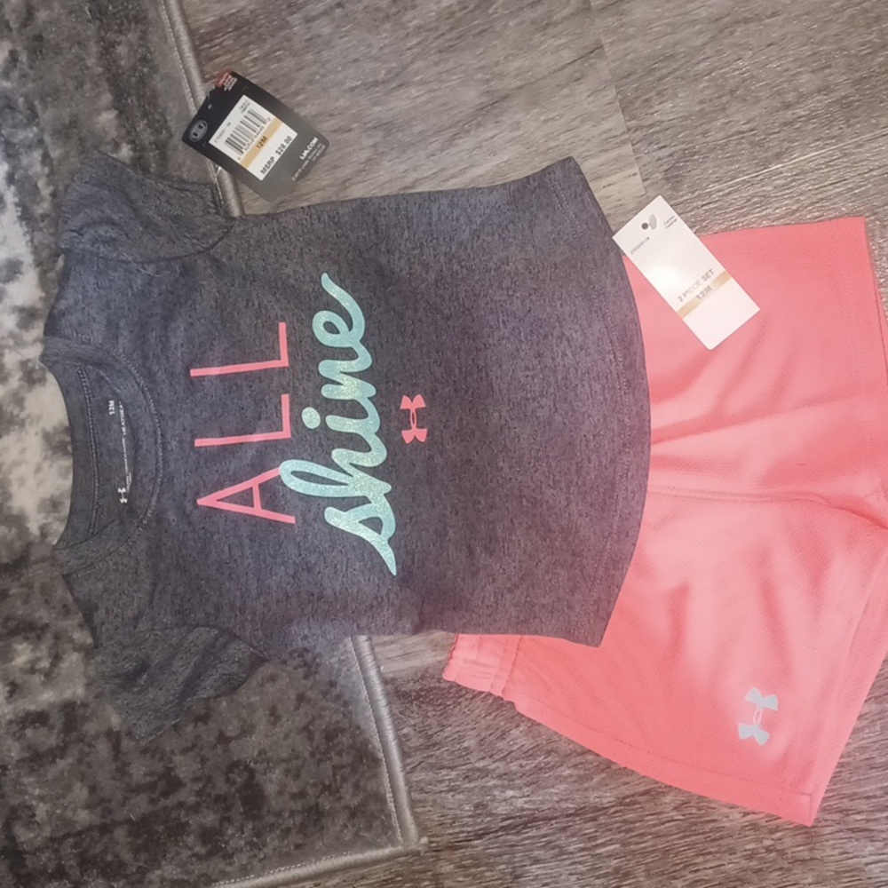 Girls Infant Toddler Baby Under Armour Shorts Outfit Size Sz 12 months mths NEW!